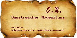 Oesztreicher Modesztusz névjegykártya